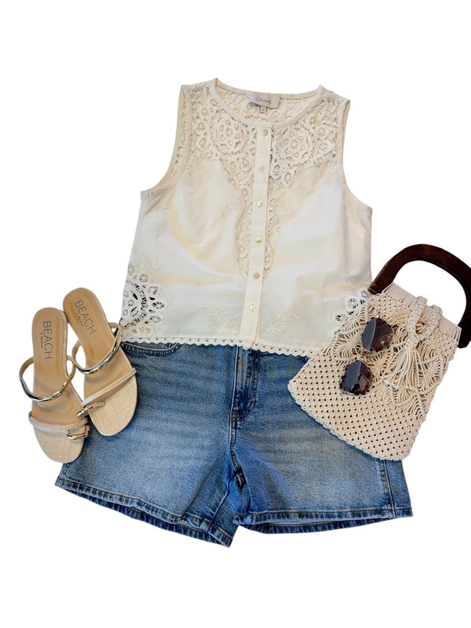 Eileen Top in ivory by Cleobella