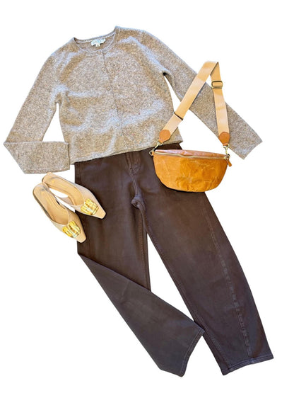 Basic Cardigan in camel by Molly Bracken