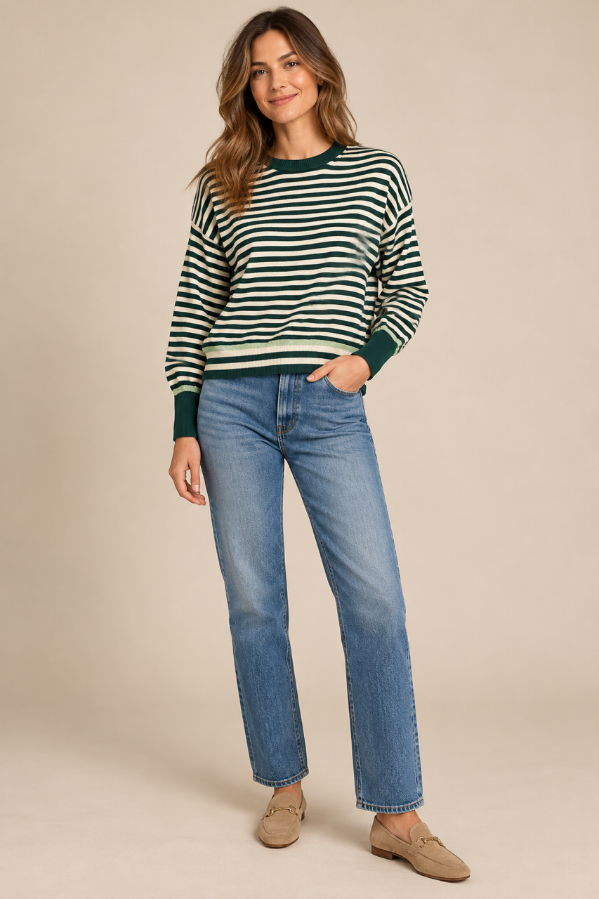 Striped Sweater in green by B-YU