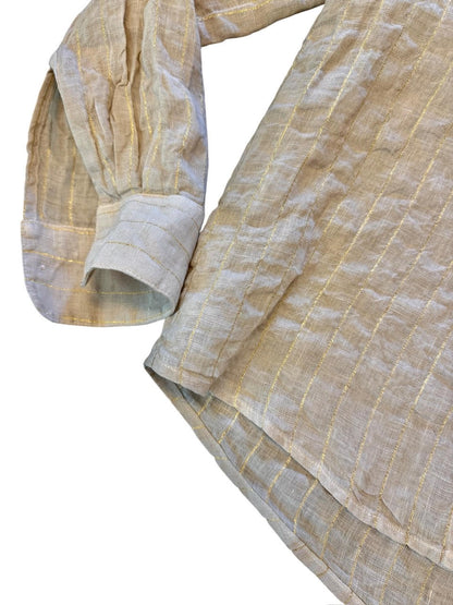 Linen Striped Shirt in beach by Haris Cotton