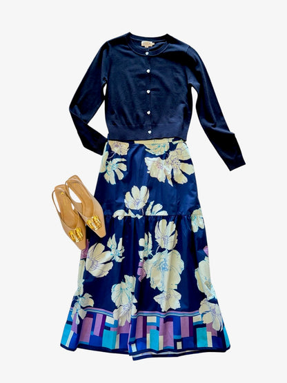 Ada Floral Printed Skirt in ink by Maude Vivante