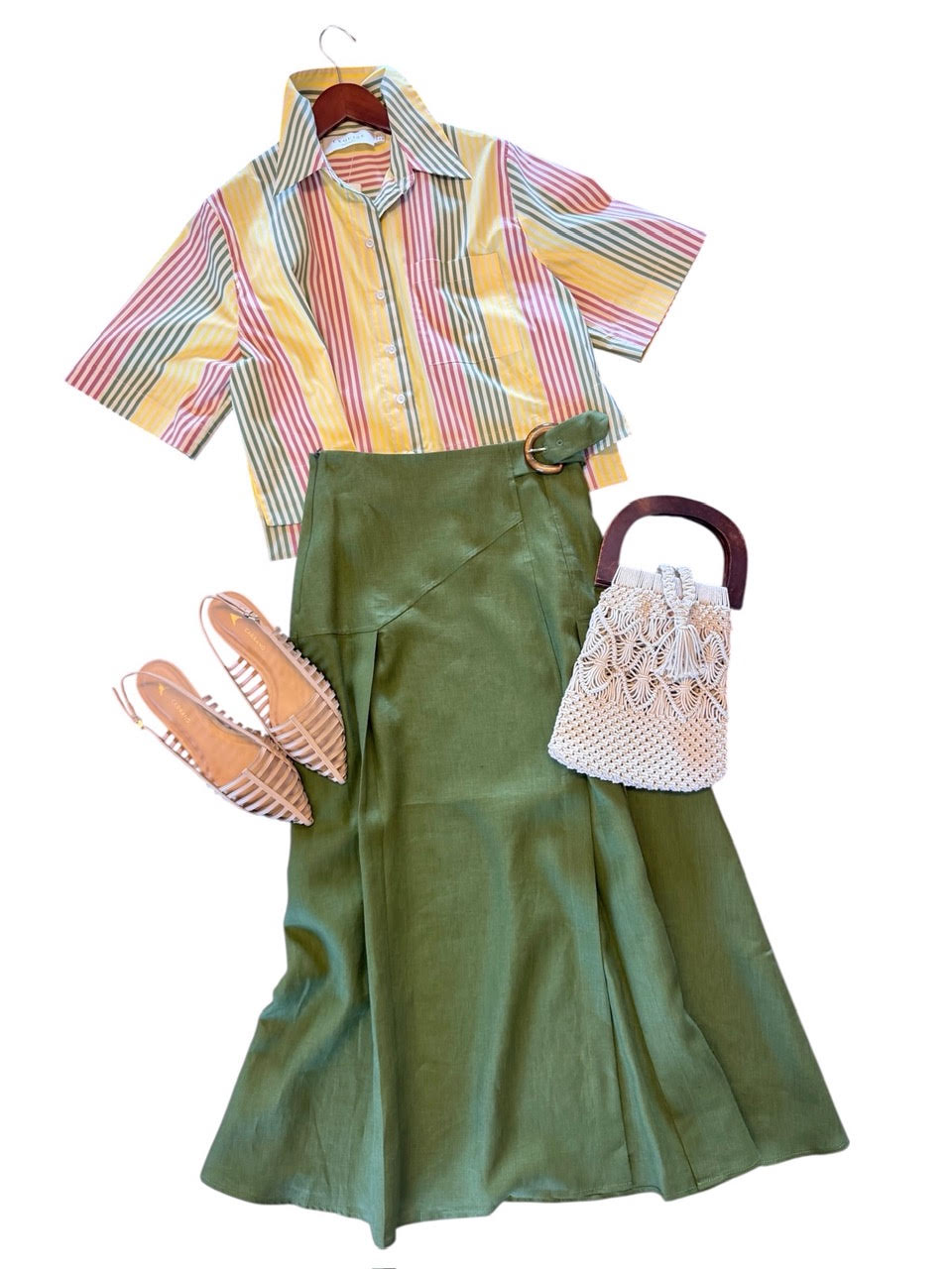 Ambra Stripe Shirt in multi color by Exquise