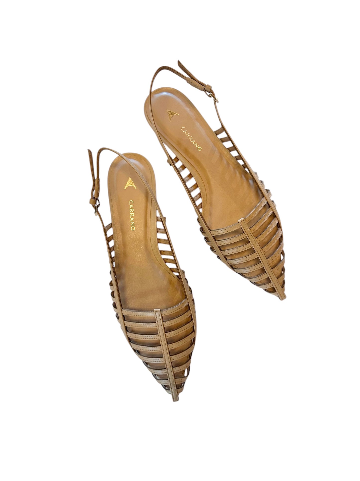Kara Caged Slingback Flat in cru by Carrano