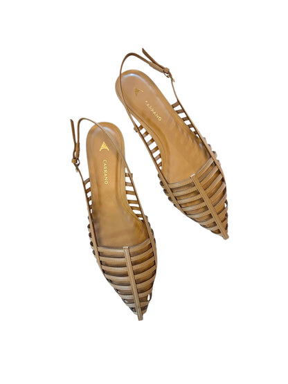 Kara Caged Slingback Flat in cru by Carrano