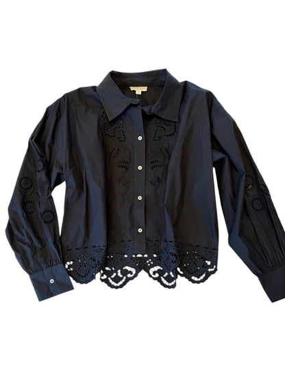 Rafael Poplin Shirt in black by Louise Misha