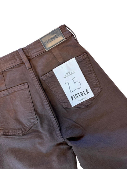Penny High Rise Wide Leg Crop Jean in mocha by Pistola