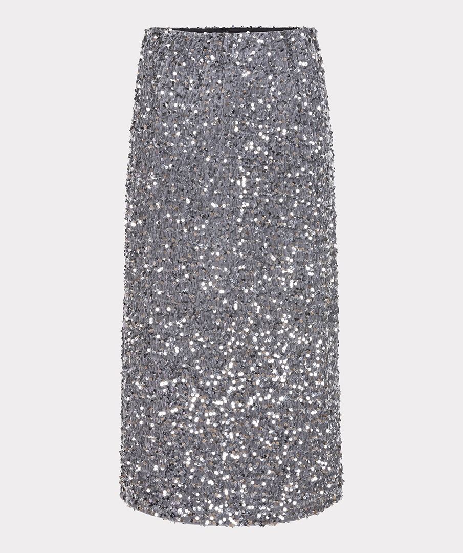 Sequin Skirt in silver by Esqualo