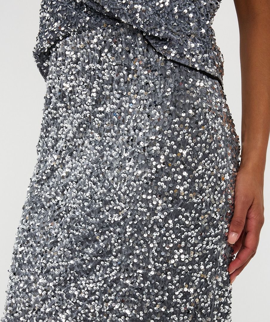 Sequin Skirt in silver by Esqualo