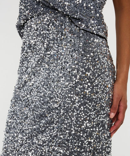Sequin Skirt in silver by Esqualo