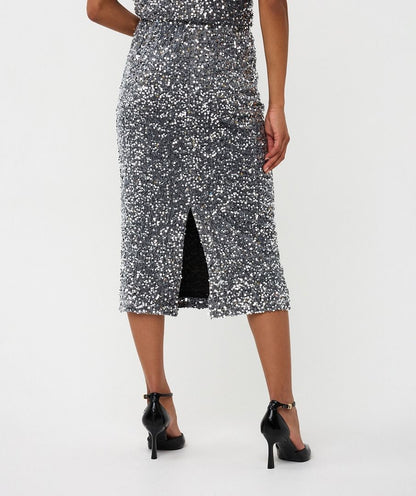 Sequin Skirt in silver by Esqualo
