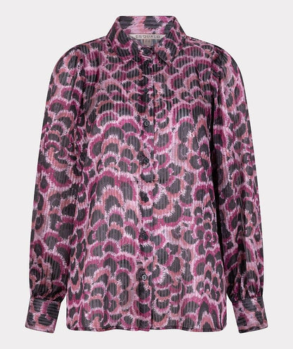 Feather Print Blouse in pink multi by Esqualo