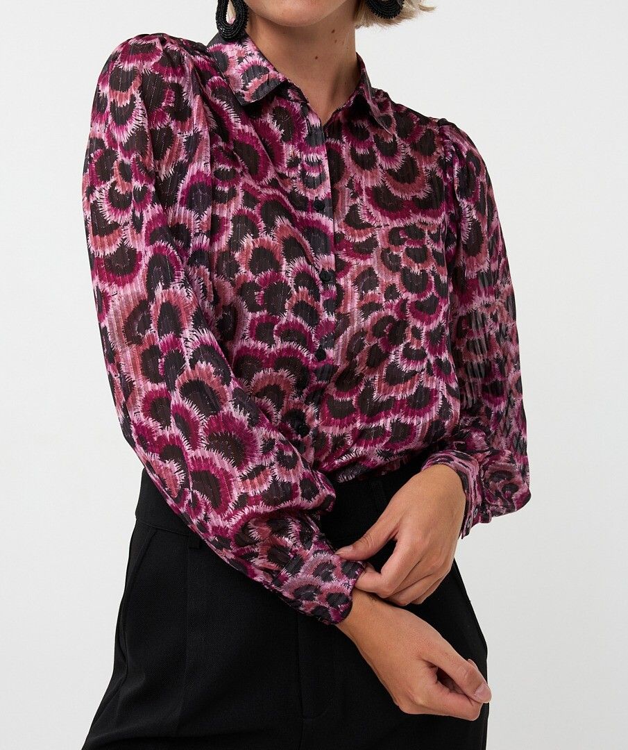 Feather Print Blouse in pink multi by Esqualo