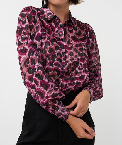 Feather Print Blouse in pink multi by Esqualo