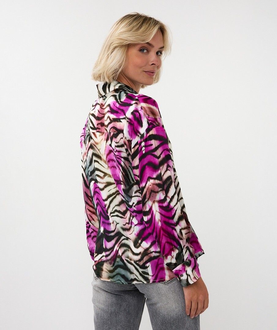Zebra Print Blouse in pink multi by Esqualo
