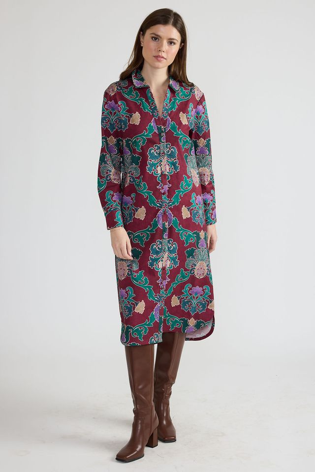 Cleo Printed Dress in damask by Double A
