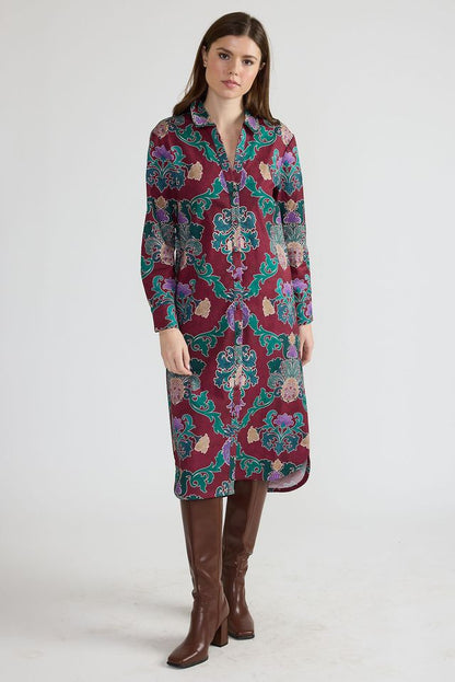Cleo Printed Dress in damask by Double A