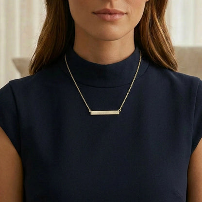 Tell Me Straight Pendant Necklace in gold by Ella Stein