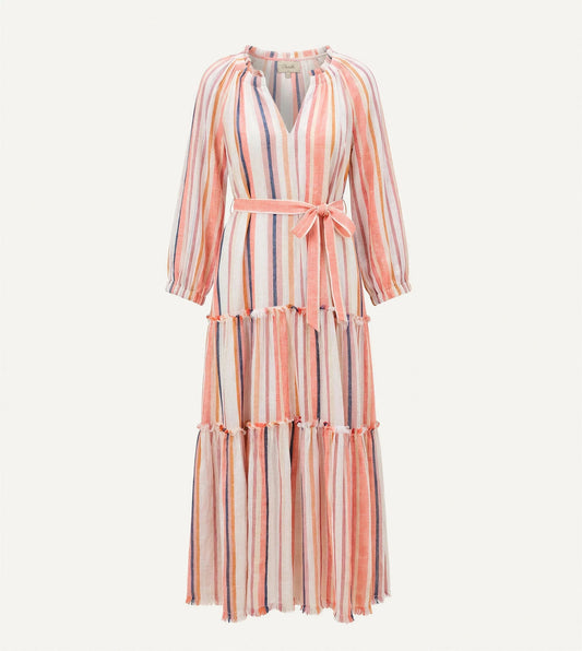 Wisteria Midi Dress in ivory multi by Cleobella