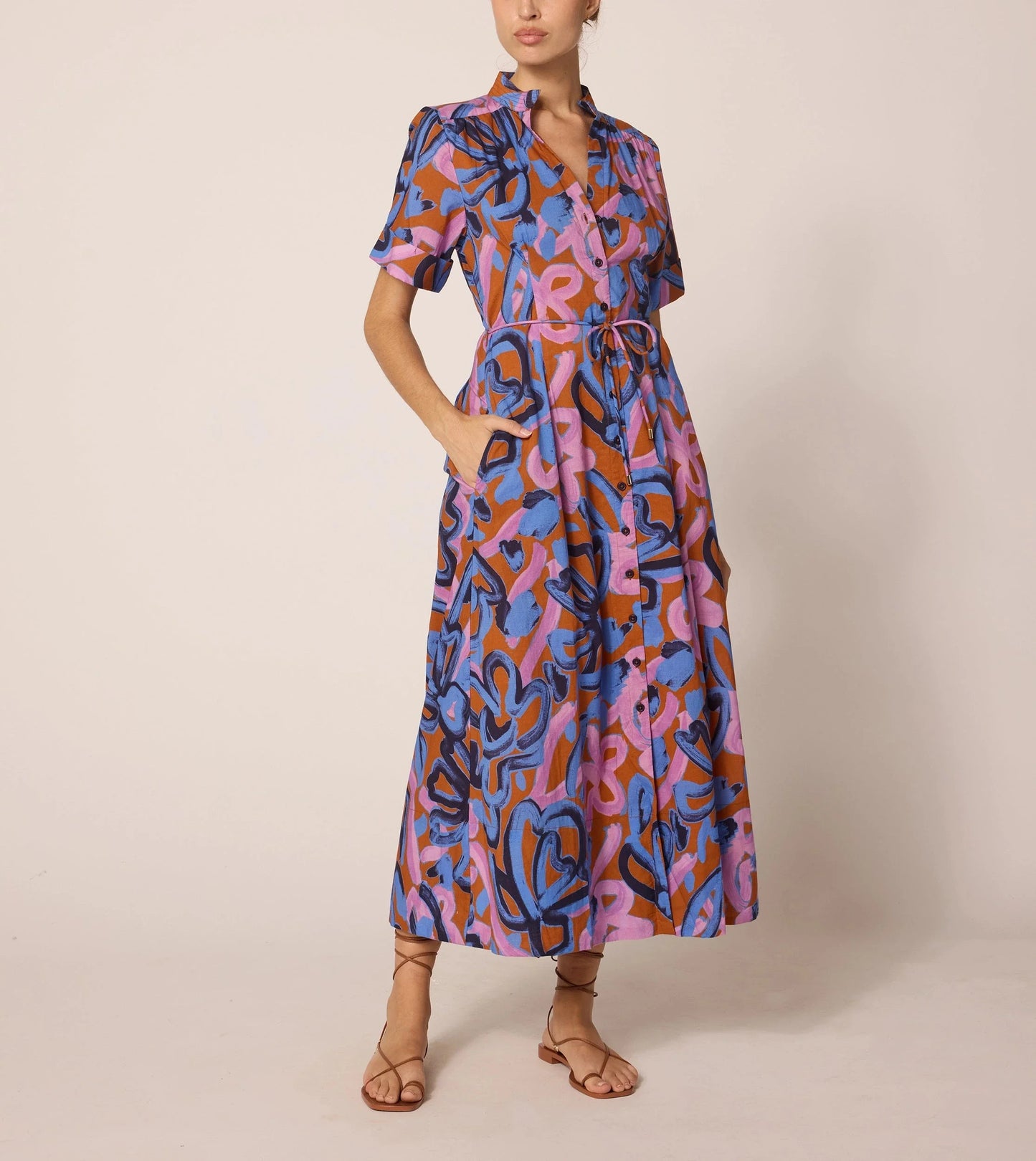Zara Printed Ankle Dress in fresco print by Cleobella