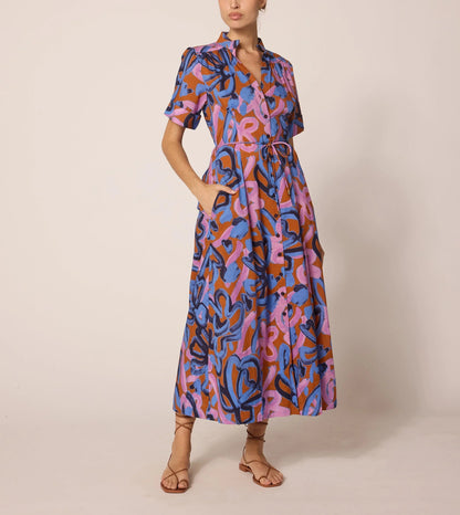 Zara Printed Ankle Dress in fresco print by Cleobella