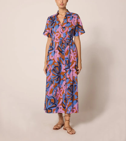 Zara Printed Ankle Dress in fresco print by Cleobella
