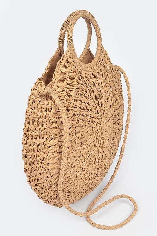 Large Straw Top Handle Straw Bag in khaki – SavVy