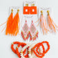 Acrylic Rectangle Earrings in orange by Virtue