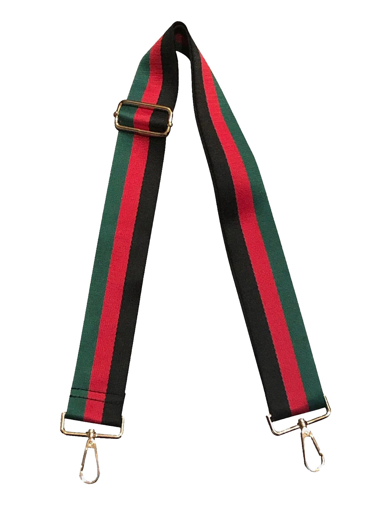 Stripe Adjustable Strap in black/red/green by Ah-Dorned