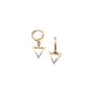 Open Triangle Huggies in gold by Farrah B
