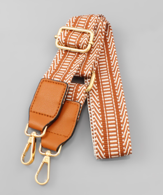 Diagonal & Horizontal Stripe Strap in brown
