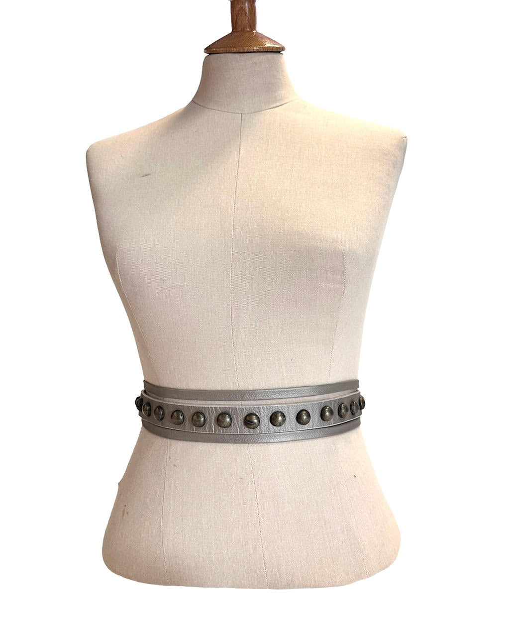 Handmade Leather Stud Belt in gold by Ximena Castillo