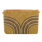 Round Row Pattern Clutch in gold