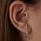 Oblong CZ Huggie in gold by Eneida Franca