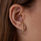 Oblong CZ Huggie in gold by Eneida Franca