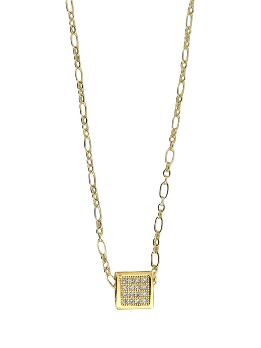 Outside the Box Necklace in gold by Farrah B