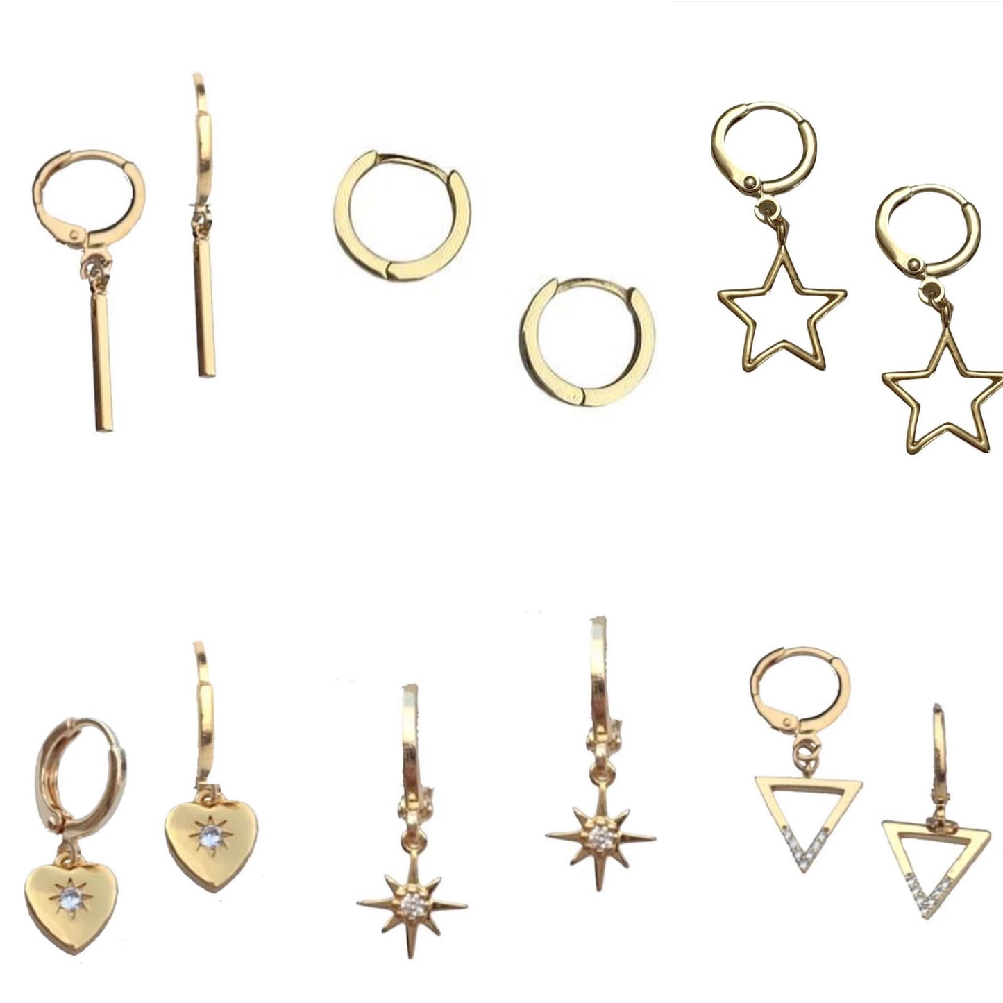 Star Huggie Earrings in gold by Farrah B