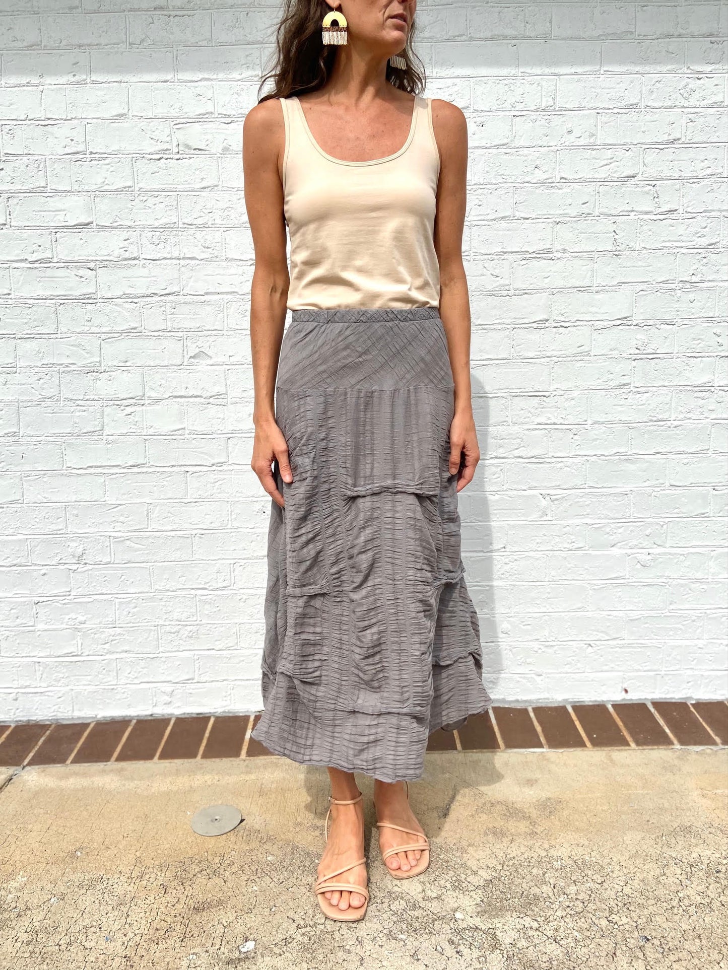 Scoop Layering Tank in nude by Lilla P